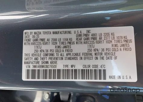 2025 Mazda Cx-50 2.5 S Preferred Package from USA, damaged, VIN 7MMVABBM6SN376500